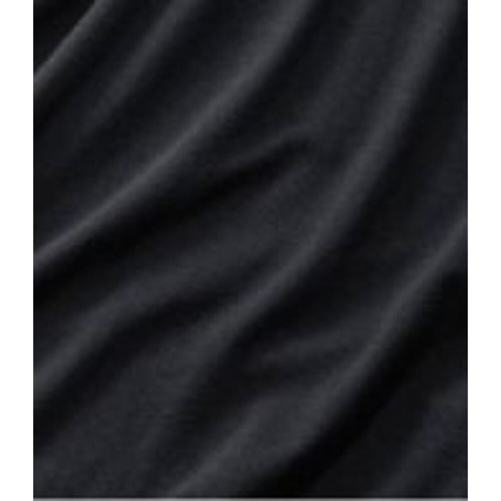 L. L. Bean Summer Knit Dress Faux-Surplice Styling  Empire Waistline Black Sz L - Picture 9 of 9